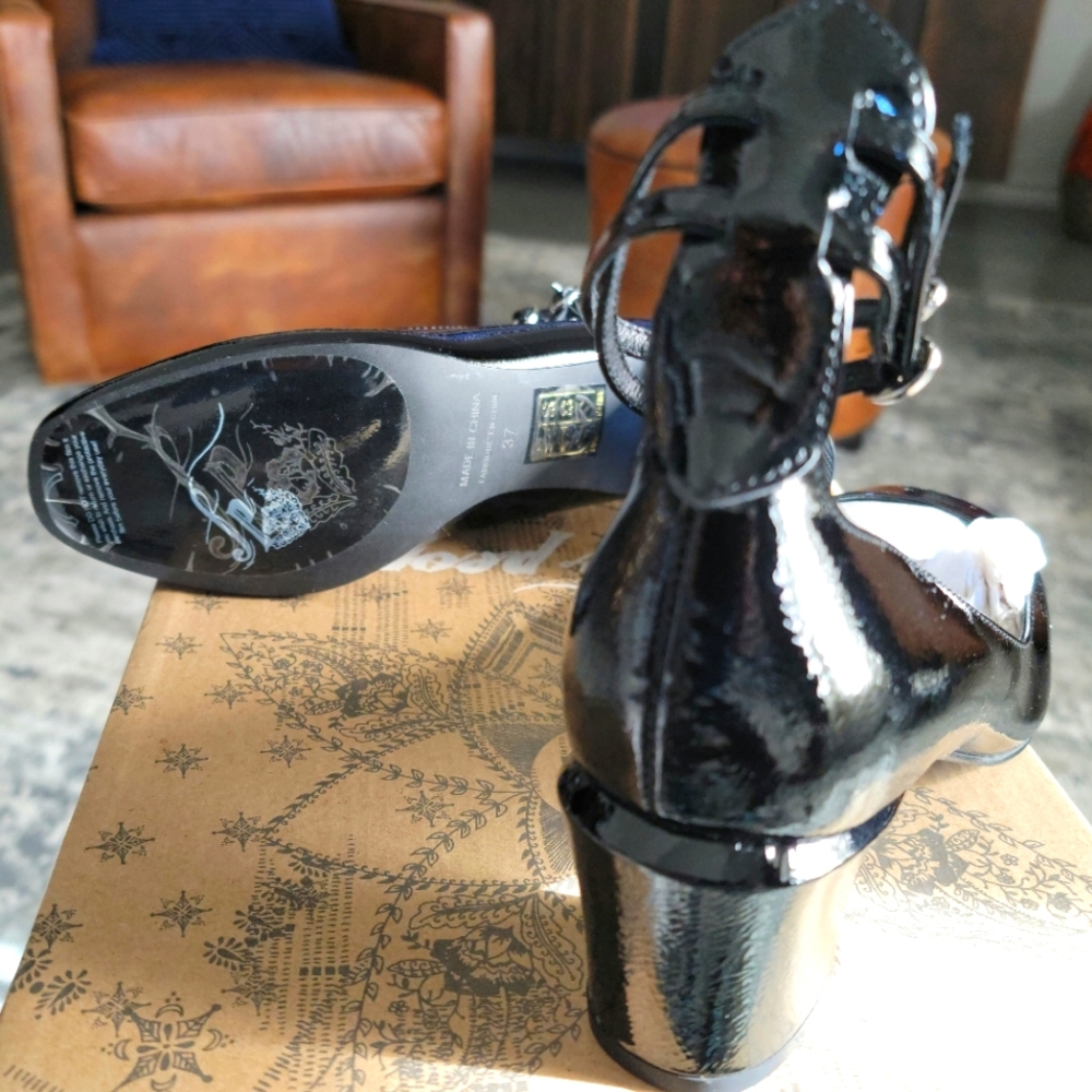 Free People Lana Block Heels Black